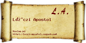 Lóczi Apostol névjegykártya